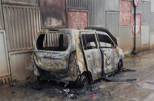 Car caught fire at Surathkal